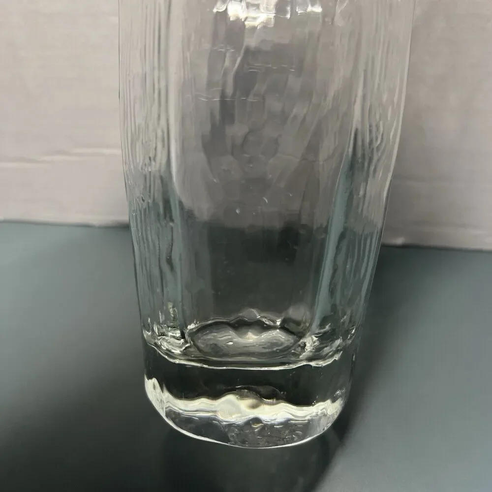 Vintage Libbey Chivalry Clear Textured 6 Panel Cooler Glass Tumbler 16oz